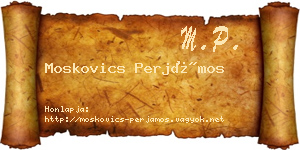 Moskovics Perjámos névjegykártya